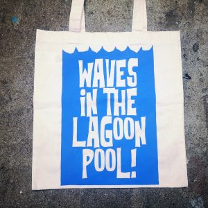 Waves in the Lagoon Pool Tote Bag on floor photograph